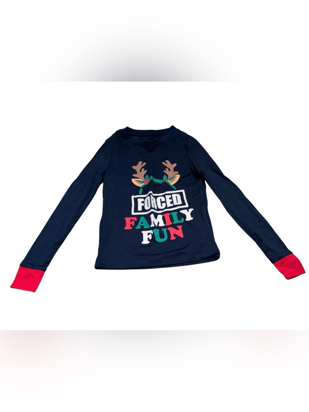 Holiday Time Kids Forced Family Fun Christmas Pajama Top